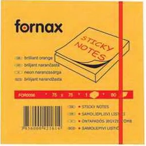 Öntapadós jegyzettömb 75x75 C Fornax neon narancs 80 lap
