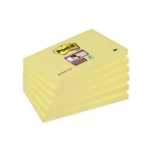 Öntapadós jegyzettömb 76x127mm 6x90 lap, 3M POSTIT "Super Sticky kanári sárga