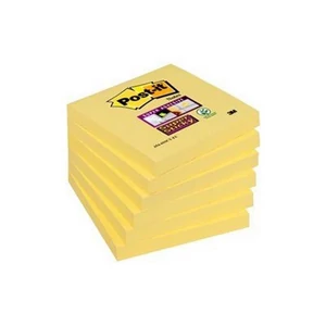 Öntapadós jegyzettömb 76x76mm 90 lap, 3M POSTIT "Super Sticky", kanári sárga