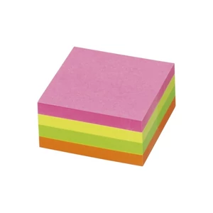 Öntapadós jegyzettömb Info Notes, 50x50mm, 4x60lap, 5658-39 GLN élénk mix, sárga zöld rózsaszín narancs