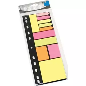 Öntapadós jegyzettömb Info Notes 315x120 mm vegyes színek gyűrűs betéten