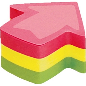 Öntapadós jegyzettömb Info Notes Cubes 50x50 mm 225 lapos neon vegyes színek nyíl
