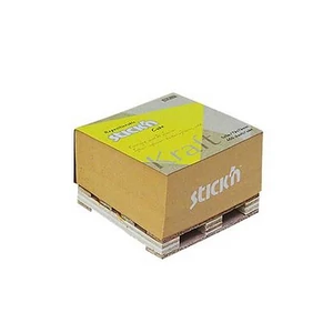 Öntapadós jegyzettömb Stick N 76x76 mm, 400 lap, mini raklap Kraft Cube, barna