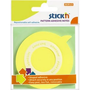 Öntapadós jegyzettömb Stick N buborék alakú, 70x70 mm, 50 lap, sárga