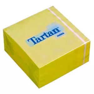 Öntapadós jegyzettömb Tartan 76x76 mm, 400 lap,sárga