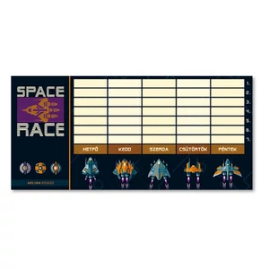 Órarend Ars Una egylapos Space Race (5143) 22 Öntapadós füzetcímke 3ívx6db
