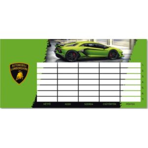 Órarend Ars Una kétoldalas 20 Lamborghini-autós prémium minőség