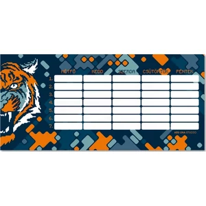 Órarend Ars Una kétoldalas 20 Roar Of The Tiger-tigris Öntapadós füzetcímke 3ívx6db