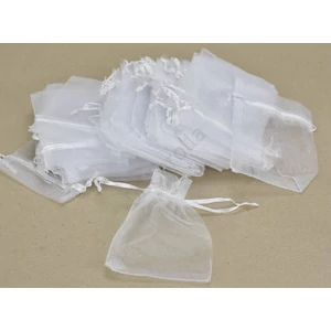 Organza tasak fehér M közepes 9x12cm fehér