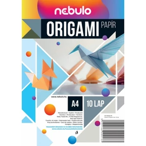 Origami lapok A4 10 lap/csom vegyes színek Nebulo 10 lap kivágólap 80g színespapír készlet