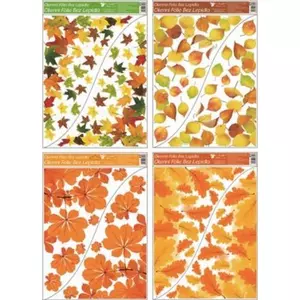 Ablakmatrica őszi dekor narancssárga-barna őszi avar mintás 42x30cm Őszi mintás ablak dekoráció!