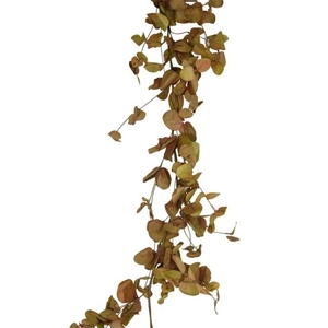 Selyemvirág - művirág Girland leveles, 186 cm, barna, zöld