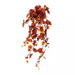 Őszi dekoráció Selyemvirág Szőlőlevél műanyag 96cm bordó