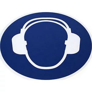 Padlójelölő matrica kör Hallásvédő használata kötelező PVC 400mi