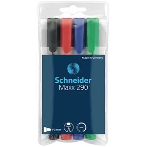 Táblamarker Schneider Maxx 290' 2-3mm kerek hegyű 4színű szett Írószerek SCHNEIDER 129094