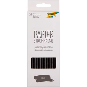 Papír szívószálak 20cm 25db/csomag fekete