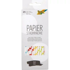 Papír szívószálak 20cm 25db/csomag nyomtatott merész pöttyökkel