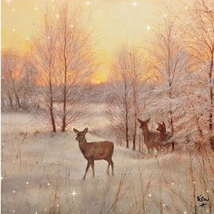Szalvéta Ambiante Deer At Sunset papírszalvéta 33x33cm,20db-os