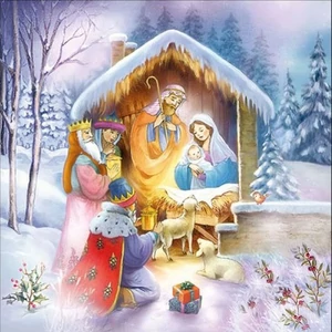 Szalvéta Ambiante Nativity Collage papírszalvéta 33x33cm,20db-os