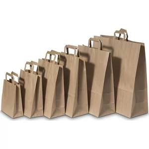 Papírtasak szalagfüles barna 32x16x45 cm, 250 db/karton Ingvállas, füles tasak kiegészítők