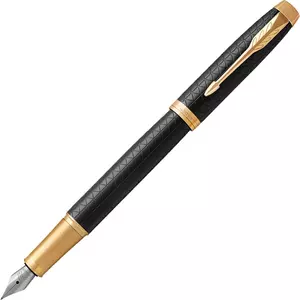 Parker IM töltőtoll Premium fekete cizellált tolltest arany klipszes-kupakos toll