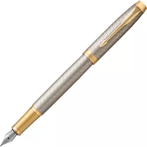 Parker IM töltőtoll Premium Warm szürke cizellált tolltest arany klipszes-kupakos toll