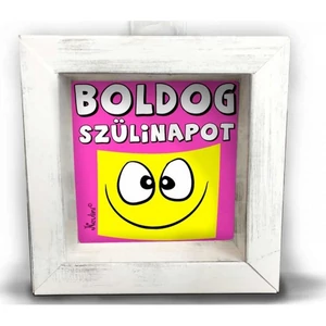 Party ajándék 3D falikép Boldog Szülinapot ... - feliratos lányos képkeret hatású mágneses papír díszdoboz