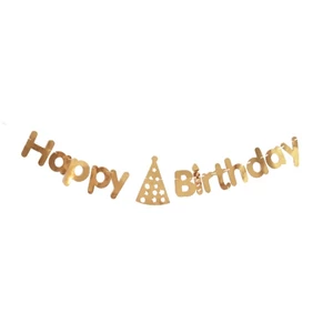 Party Banner Happy Birthday Arany, fólia felirat 2,5 m