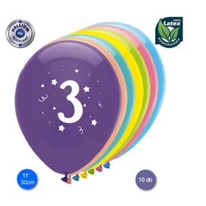 Partylufi évszámos globos, 30cm 3-as szám