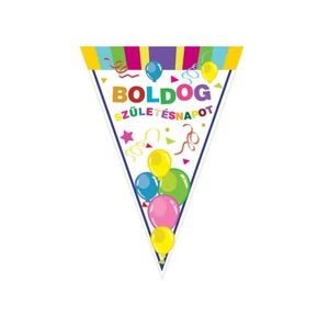 Party banner Boldog Születésnapot zászló színes lufis