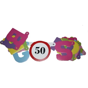 Party banner dekor Boldog 50. Születésnapot felirat