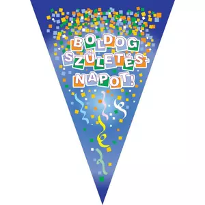 Party banner dekor Boldog Születésnapot felirat, kék szín