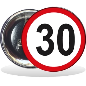 Party kitűző évszámos behajtani tilos 30. születésnapra 58mm