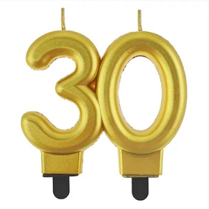 Party gyertya számos 30 arany metál 