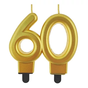 Party gyertya számos 60 arany metál 