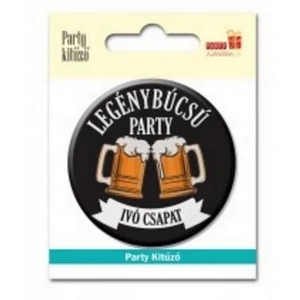 Party kitűző 5,8cm Legénybúcsúra, Ivó csapat