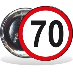 Party kitűző évszámos behajtani tilos 70. születésnapra 58mm