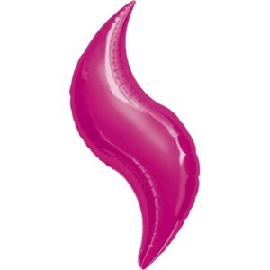 Party lufi 28" Szülinapi Fuchsia -Magenta rózsaszín Curve Fólia Léggömb+hélium