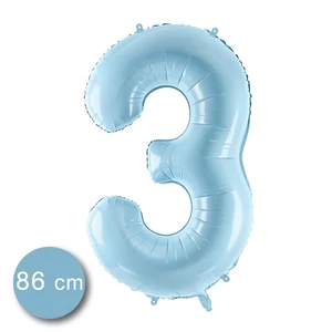 Partylufi fólia 86cm 3.születésnapra, világoskék