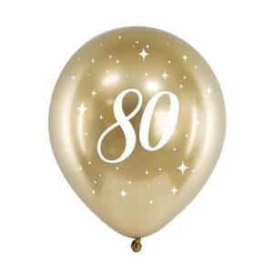 Partylufi évszámos 80-as, 6db/csomag, arany színben