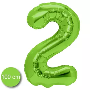 Party Lufi fólia 100cm 2.szám születésnapra zöld