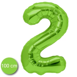 Partylufi fólia 100cm 2.szám születésnapra zöld