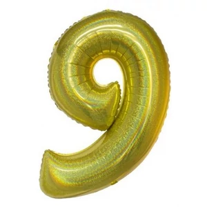 Partylufi fólia 102cm 40" hologrammos arany, 9-es szám