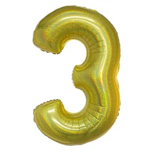 Partylufi fólia 102cm 40" hologrammos arany, 3-as szám