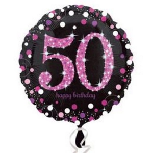 Party lufi fólia 18 inch-es 50-es Happy Birthday Pink Celebration Prismatic Születésnapi Fólia