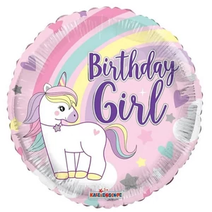 Partylufi fólia 45cm ECO Birthday girl 18 gömb