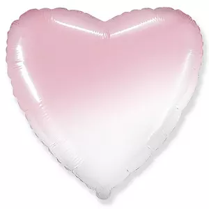 Party Lufi fólia 45cm 18"-es, szív alakú, fehér-pink színátmenetes