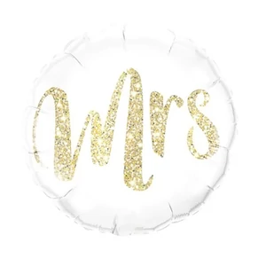 Party Lufi fólia 43cm Mrs. feliratú glitter gold