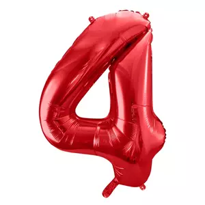 Party Lufi fólia 86cm 4.szám születésnapra piros