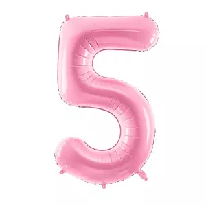 Party Lufi fólia 86cm 5.születésnapra rózsaszín
